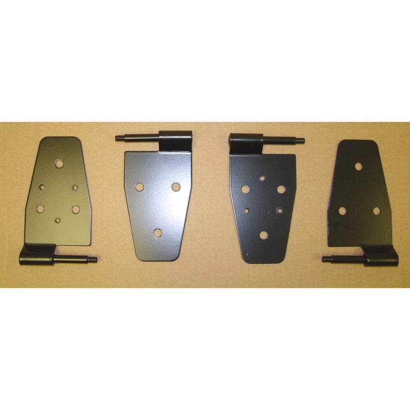 Jeep Wrangler Door Hinge Kit - Front - Rugged Ridge - 4 Piece Kit - Black - `87-`06